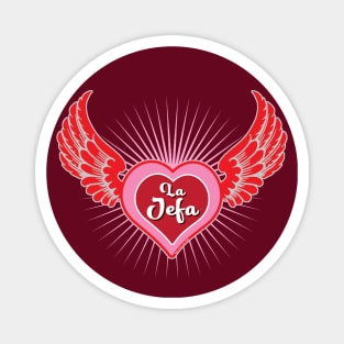 La Jefa Winged Heart Magnet